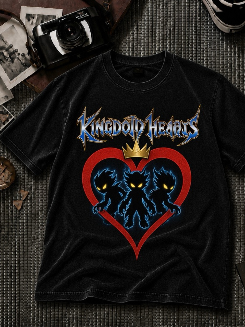 Kingdom Hearts Heartless Shirt, Fantasy Gaming Black Graphic Tee